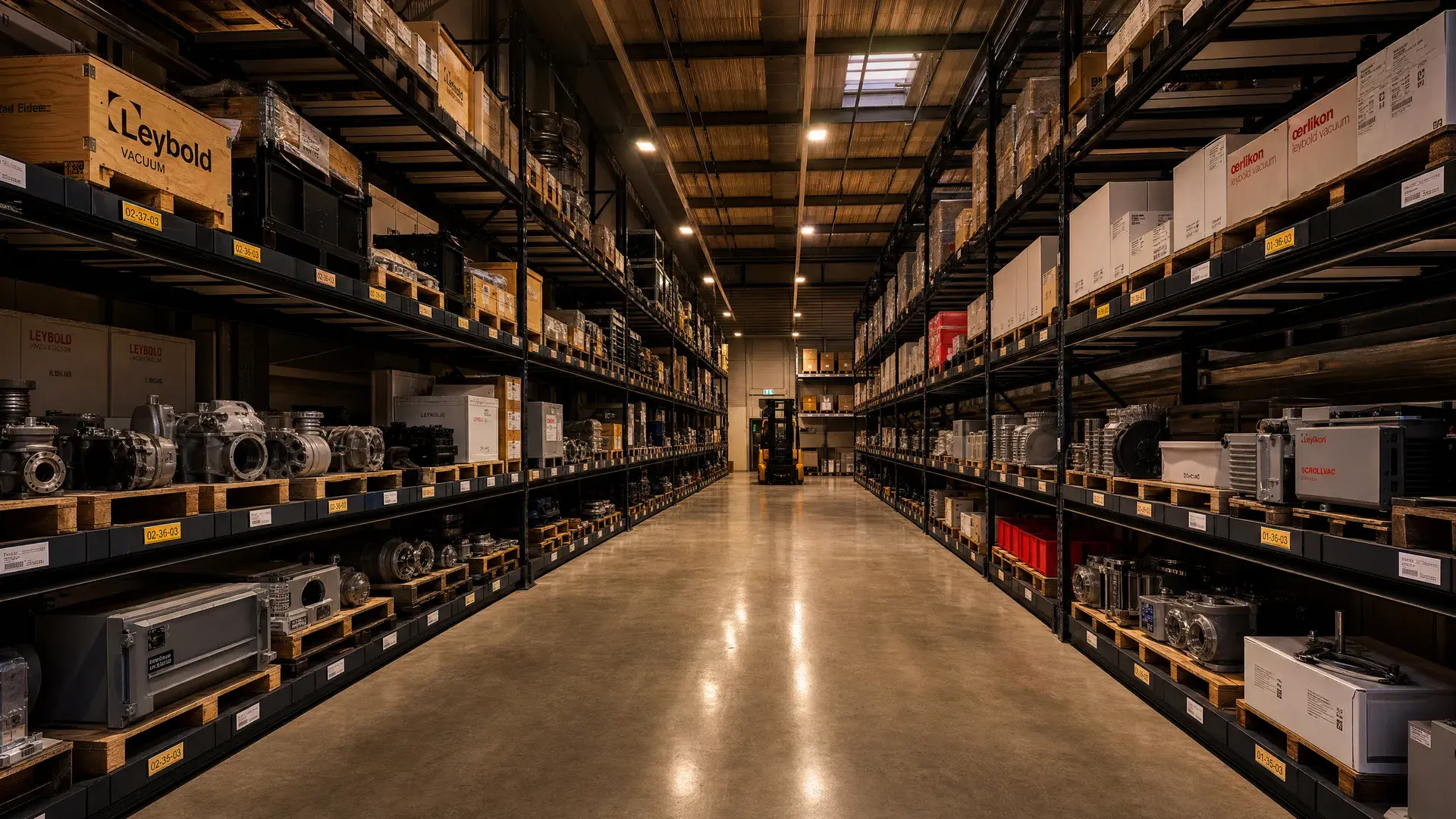 VacPumpSpares warehouse interior with organised shelving
